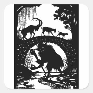 Drie Billy Goats Gruff Vierkante Sticker