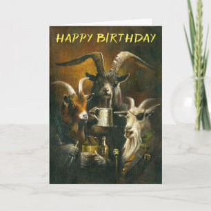 Drie Billy Goats Rough Birthday Card Kaart