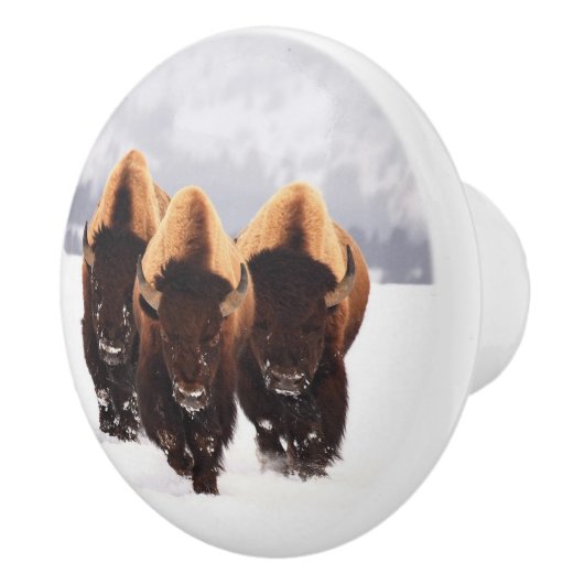 Drie Bison Keramische Knop (Rechts)