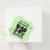 Drie Black Cat Muzikanten Bladmuziek Lichtgroen Bedankjes Labels (In situ)