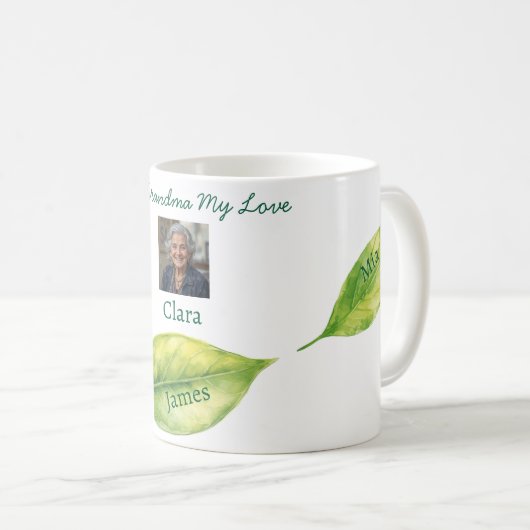 Drie bladeren koffiemok (Voorkant rechts)