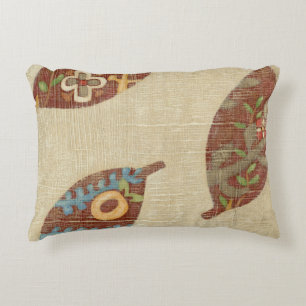 Drie bladeren op Linen Texture Background Decoratief Kussen