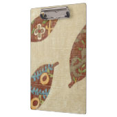 Drie bladeren op Linen Texture Background Klembord (Links)