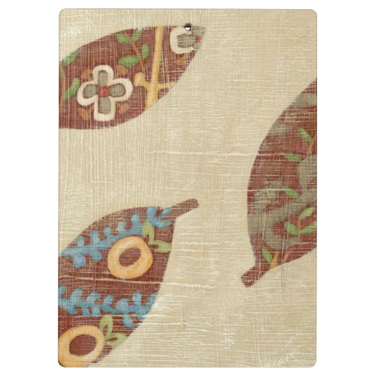 Drie bladeren op Linen Texture Background Klembord (Achterkant)