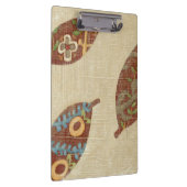 Drie bladeren op Linen Texture Background Klembord (Rechts)