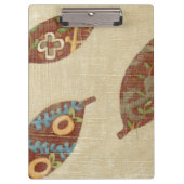 Drie bladeren op Linen Texture Background Klembord (Voorkant)