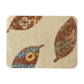 Drie bladeren op Linen Texture Background Magneet (Horizontaal)