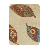 Drie bladeren op Linen Texture Background Magneet (Verticaal)