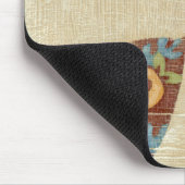 Drie bladeren op Linen Texture Background Muismat (Hoek)