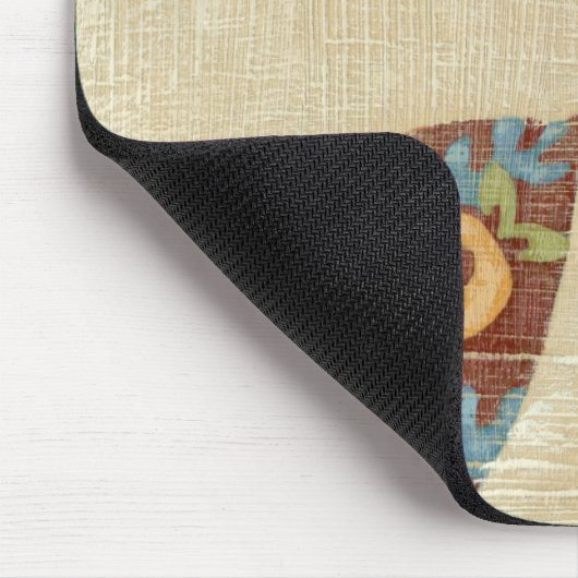 Drie bladeren op Linen Texture Background Muismat (Hoek)