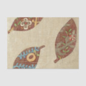 Drie bladeren op Linen Texture Background Tissuepapier (Voorkant)