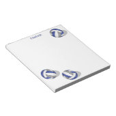 Drie blauw grijs team kleuren meisjesachtige volle notitieblok (Schuin)