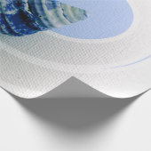 Drie blauw zeeschelpen voor het verpakken van papi cadeaupapier (Hoek)