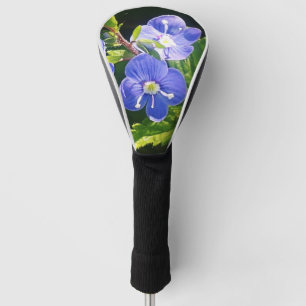 Drie blauwe bloemen golfheadcover
