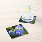 Drie blauwe bloemen kartonnen onderzetters (Insitu)