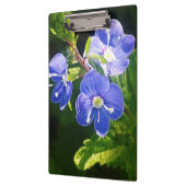 Drie blauwe bloemen klembord (Links)