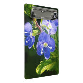 Drie blauwe bloemen mini klembord (Schuin)