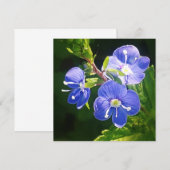 Drie Blauwe Bloemen Plat Kaart (Voorkant / Achterkant)