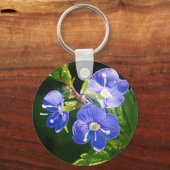 Drie blauwe bloemen sleutelhanger (Achterkant)