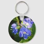 Drie blauwe bloemen sleutelhanger (Achterkant)