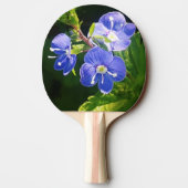 Drie blauwe bloemen tafeltennisbatje (Achterkant)