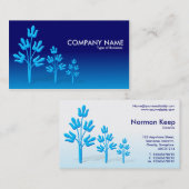 Drie blauwe bomen - nacht en dag visitekaartje (Voorkant / Achterkant)