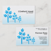 Drie blauwe bomen visitekaartje (Voorkant / Achterkant)