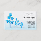 Drie blauwe bomen visitekaartje (Achterkant)