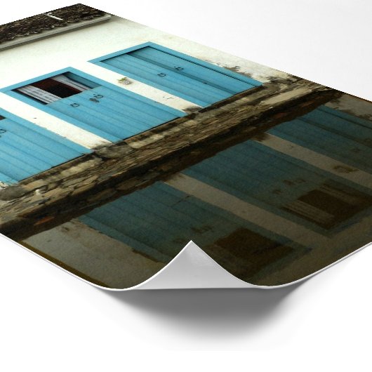 Drie blauwe deuren poster (Hoek)