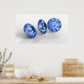Drie blauwe diamanten poster (Keuken)