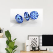 Drie blauwe diamanten poster (Thuiskantoor)