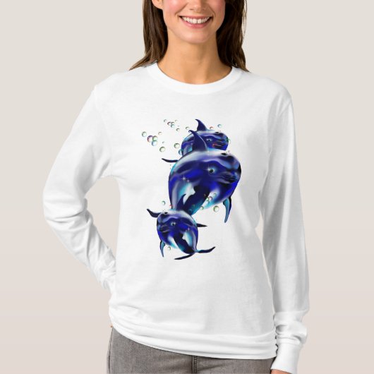 Drie blauwe dolfijnenT-Shirt T-shirt (Voorkant)