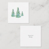 Drie blauwe groene aquarel dennenbomen notitiekaartje (Voorkant / Achterkant)