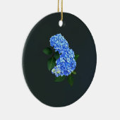 Drie Blauwe Hortensia Keramisch Ornament (Rechts)