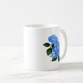 Drie blauwe hortensia's koffiemok (Voorkant rechts)