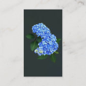 Drie blauwe hortensia's visitekaartje (Achterkant)