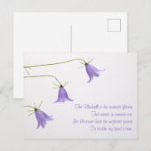 Drie blauwe klokjes foto met een gedicht briefkaart (Voorkant / Achterkant)