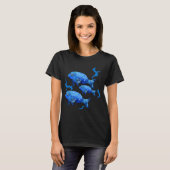 Drie Blauwe Koi Vissen T-shirt (Voorkant volledig)