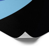 Drie Blauwe Vissen Praten Moderne Fractale Kunst Poster (Hoek)