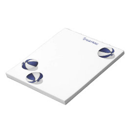 Drie blauwe witte basketballen gepersonaliseerd notitieblok