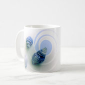 Drie blauwe zeeschelpen koffie-mok koffiemok (Voorkant links)