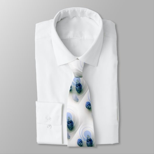 Drie blauwe zeeschelpen stropdas (Gebonden)