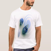 Drie blauwe zeeschelpen t-shirt (Voorkant)
