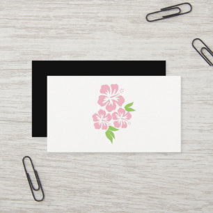Drie Bleke roze Hibiscus Tropische Bloemen Visitekaartje