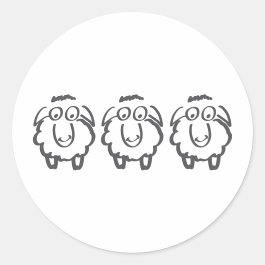 drie blikken ronde sticker (Voorkant)