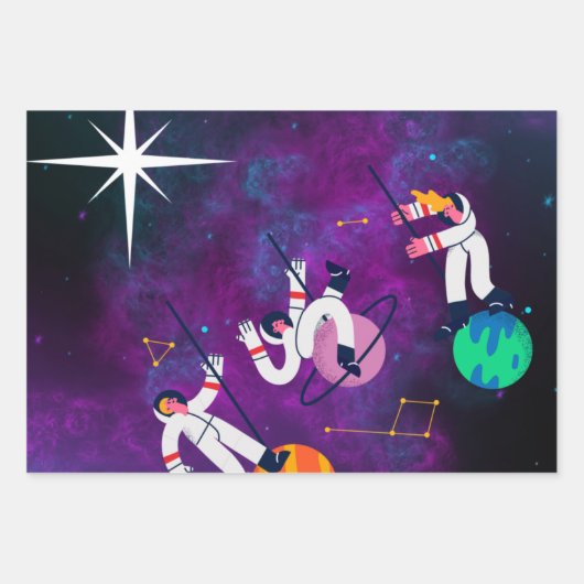 Drie blikvangpapier inpakpapier vel (Voorkant 3)