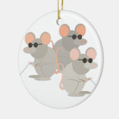 Drie blinde muizen keramisch ornament (Links)