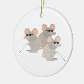 Drie blinde muizen keramisch ornament (Links)