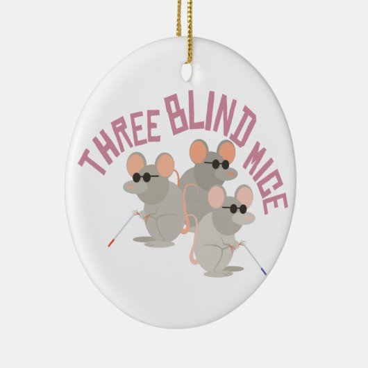 Drie blinde muizen keramisch ornament (Rechts)