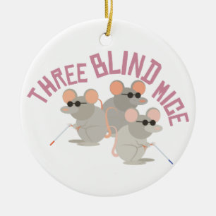 Drie blinde muizen keramisch ornament